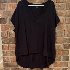 SHEIN Black V-Neck Blouse